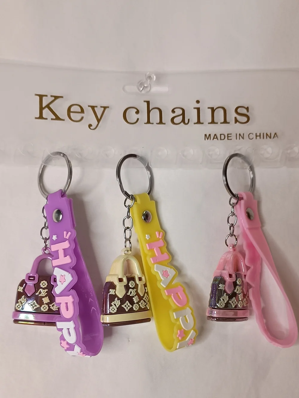 3pc Fashion Mini handbag charms with silicone strap Purse Charm Accessories